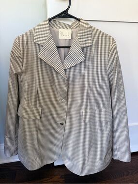 Shosh Lightweight Checked Blazer Jacket - Cream & Black - worn once!